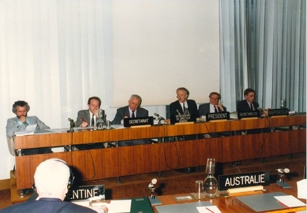 The podium of IODE-XIV, Paris, France, 1-9 December 1992